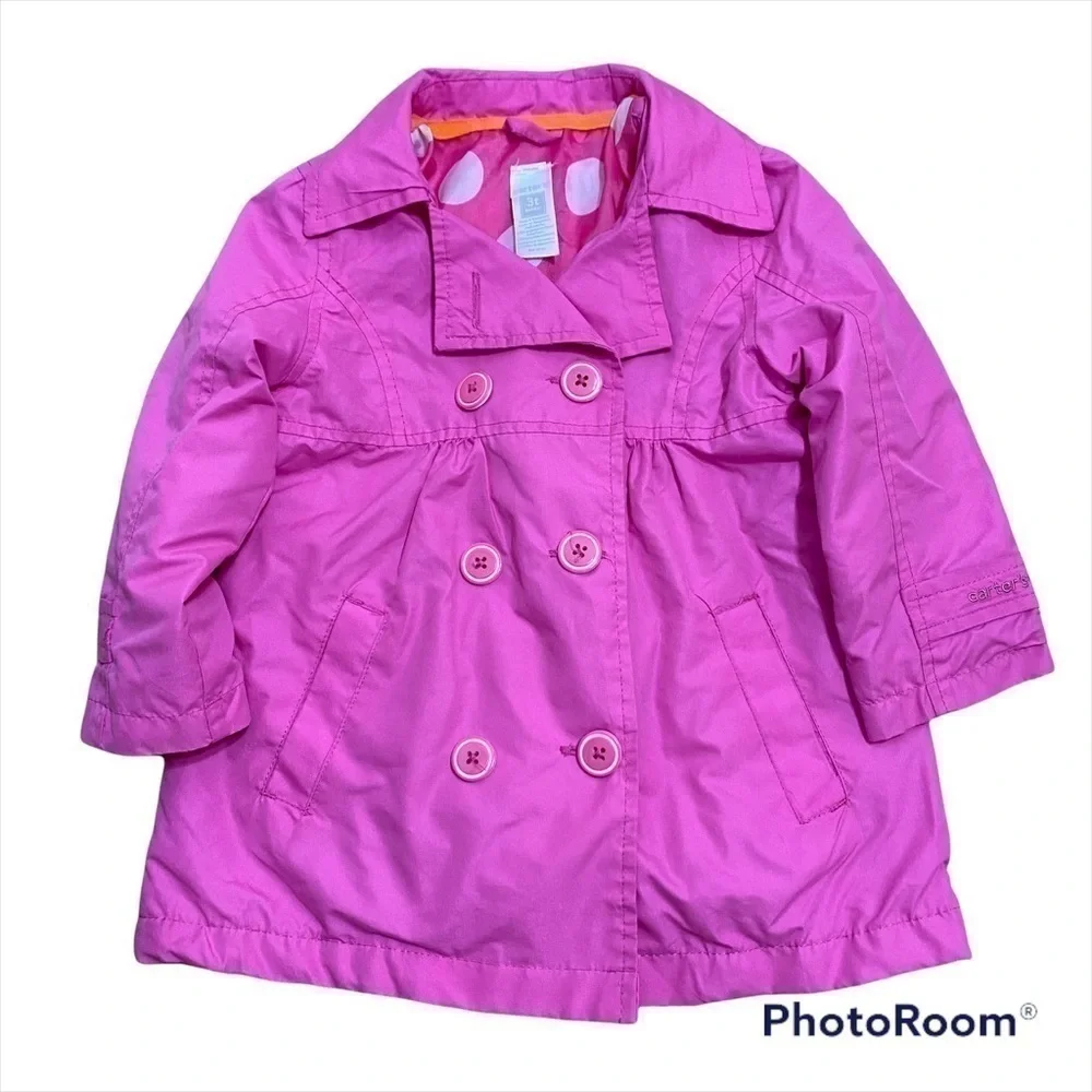Carter’s Double Breasted Light Pea Coat Jacket 3T Girls
